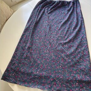 Floral Maxi Skirt in Blue and Pink